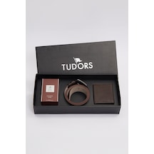 Tudors Özel Kutulu Erkek 3'lü Set Hediyelik - Çeyizlik Parfüm, Deri Kemer Ve Cüzdan Seti-42640 Çok Renkli