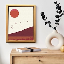 Sayılarla Minimalist Ahşap Çerçeveli Tablo Setleri 21 x 27 CM Tuval Şasesine Gerili Manzara