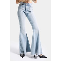 Itsbasic Kadın Kot Rengi 4s6-32 Flare Fit Elastan Denim Jean