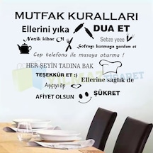 Mutfak Kuralları Mutfak Sticker Dekor Etiket Yapıştırma Çıkartma