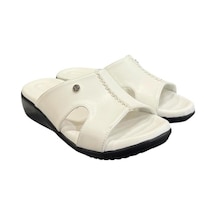 Pierre Cardin Üstü Dikişli Anatomik Bayan Terlik Beyaz