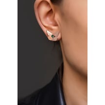 Papatya Silver 925 Ayar Gümüş Rose Kaplama Mayıs Ayı Doğum Taşlı Kelebek Küpe
