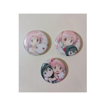 Madoka Magica Anime Buton Rozet 37mm 3 Adet, Tybnldch0kt0f3s215 Altın - Beyaz - Siyah