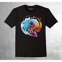 Summer Astronaut Surfing in Space Beach Waves Tişört Çocuk T-shirt