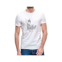 Silhouette Old Town Charles Bridge Erkek Beyaz Tshirt