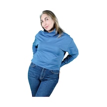 Kadın 2 İplik Degaje Yaka Sweatshirt 001