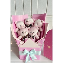 Sole Sevgiliye Özel Pembe Konsept Romantik Peluş Ayıcık Buketi