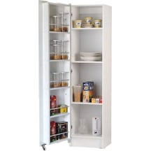 Hibe Çok Amaçlı 90 Derece Açılabilir 2 Kapaklı Kiler Erzak Mutfak Dolabı-45 Cm Beyaz