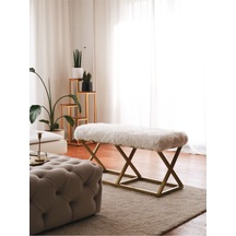 Evodeko Gold Peluş Bench Puf
