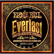Ernie Ball 2560 Everlast 80/20 Bronze Extra Light Akustik Gitar Teli 10-50