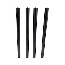 Hamadex 60 Cm Siyah Konik Ahşap Ayak, Bağlantı Aparatları Dahil, 4 Adet 41 Cm