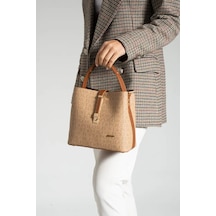 Just Polo Kadın Günlük Kullanıma Uygun Uzun Askılı Şık El & Omuz Çantası Shoulder Bag Kum Taba