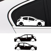 2 Adet Peugeot 207 Basık Oto Sticker, Kelebek Cam Sticker 25x9 Cm