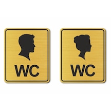 Wc Bay Bayan Kapı Yönlendirme Levhası 2 Adet Altın Renkli (534460056)
