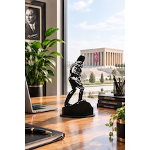 Atatürk Figürlü Metal Biblo 23 Cm Dekoratif Masaüstü Atatürk Silüeti Ofis Ve Çalışma Masası Dekoru