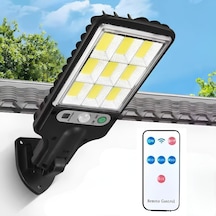 Solar Güneş Enerjili Sokak Lambası 120 Led - Ip65 Su Geçirmez Uzaktan Kumandalı Ve Hareket Sensörlü Cob Led Dış