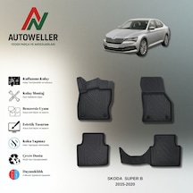 Skoda Superb 2015-2023 Uyumlu Havuzlu Oto Paspas