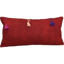 Zehra Abla Halı Yeni El Dokuma Dekoratif Lumbar Kilim Kırlent Yastık Kılıfı 6651 Çok Renkli