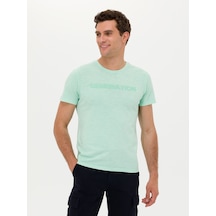 Yesıl Slim Fit Bisiklet Yaka T-shirt Yeşil