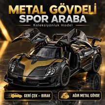Metal Gövdeli Spor Araba Oyuncak Geri Çek Bırak, Açılır Kapılı Model