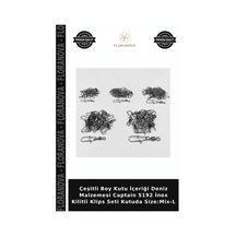 Çeşitli Boy Kutu İçeriği Deniz Malzemesi Captain 5192 İnox Kilitli Klips Seti Kutuda Size:mix-l standart