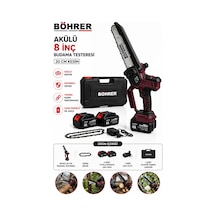 Böhrer Ba011408 2 Akülü Kömürsüz 20cm Dal Budama Testeresi 10 Pilli 36v 5ah