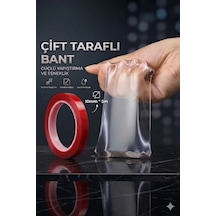 Çift Taraflı Şeffaf Silikon Bant Güçlü Yapıştırıcı Montaj Bandı 10mm X 5 Metre