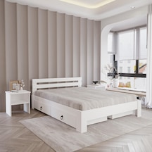 4 Çekmeceli Lotus Mdf Karyola Çift Kişilik Yatak Uyumlu, Kolay Kurulum-981 140x190