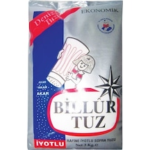 Billur Tuz Rafine İyotlu Sofra Tuzu 3 KG