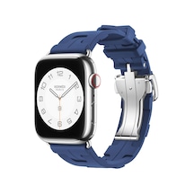 Mobilteam Watch 7 45mm Spor Görünümlü Clo- Krd-94 Silikon Kordon-lacivert