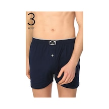 3'lü Paket Havlu Bel Erkek Boxer Lacivert