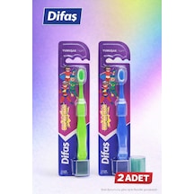 Difaş Kids Çocuk Diş Fırçası 2 Adet Yumuşak Kıllı Koruyucu Kapaklı