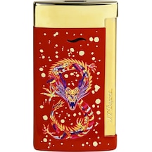 S.t. Dupont Slim 7 Burgundy Dragon Gold Puro Çakmağı 27776