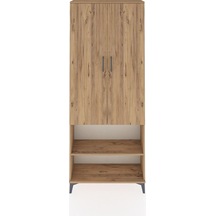 Arges Dolap 3 Raflı 2 Kapaklı Tek Askılı 88x30x221 Çam-çam Çam