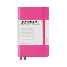 Leuchtturm1917 Not Defteri Cep Boy A6 , Sert Kapak, 187 Numaralandırılmış Sayfa, Çizgili, Pembe