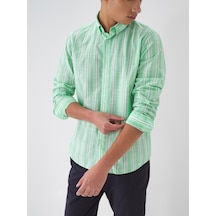 Xint Yeşil Pamuk Dokulu Regular Fit Gömlek 700928 Xint Yeşil Pamuk Dokulu Regular Fit Gömlek 700928