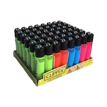 Clipper Micro Renkli Taşlı Çakmak 48 Adet 8578
