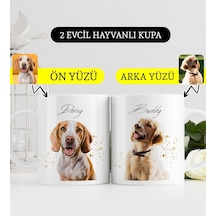 Bk Gift Kişiye Özel İki Evcil Hayvan Karikatürlü Beyaz Kupa Bardak-7, Arkadaşa Hediye, Sevgiliye Hediye Kobitmeyencom33913 Bk Gift