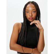 Koton Boğazlı Kolsuz Bodysuit Slim Fit Çıtçıt Kapamalı Siyah 4wal30013ık Siyah