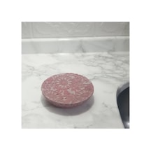 Buççin Online Mağaza Sabunluk Pembe Örgü Model Poliresin 13x13x2cm Banyo Seti Reçine Pembe Çok Renkli