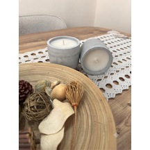 Dekoratif Beton Mum El Yapımı Gri 300 Gr