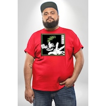 Angemiel My Hero Academia Dabi Anime Kırmızı Büyük Beden Erkek Kadın Unisex Basic Ön Baskılı Tişört Kırmızı