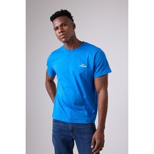 Marıne Tee Deniz Temalı Ribana Bisiklet Yaka Pamuk T-shirt-3123 Mavi