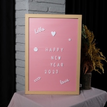 Büyük Boy Pembe Yazı Panosu Mesaj Tahtası; 2 Adet Harf Seti Hediy