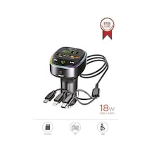 Torima G15 Siyah Fm Transmitter Araç Şarj Cihazı 18w Hızlı Şarj - Usb/type-c/tf Kart Destekli