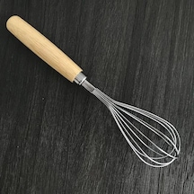 Ahşap Saplı Paslanmaz Çelik Çırpma Teli,yumurta,ayran Ve Pasta İçin Çırpıcı 1