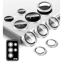 Galaxy S24 Ultra Ipg Kamera Lens Koruyucu Taşlı - Gümüş