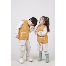 Nakışlı Peluş Polar Bebek Çocuk Yelek Wellsoft Yelek Çok Renkli