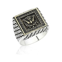 Vgd Gumush Gümüş Osmanlı Devlet Armalı Erkek Yüzük