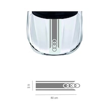Audi İçin Uyumlu Aksesuar Oto Kaput Sticker Çift Şerit 80 20 Cm